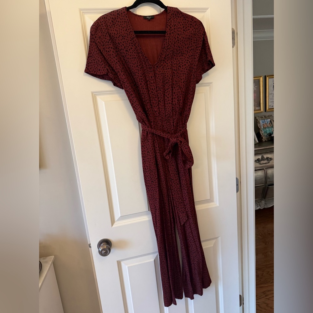 Rails Burgundy Animal Print Jumpsuit